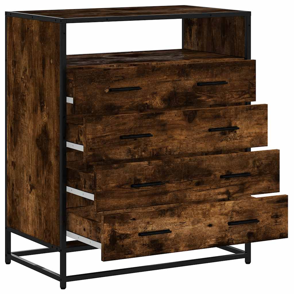 Vidaxl Chest of Drawers, Smoked Oak, 70X41X83.5 Cm, Wood-Based Material