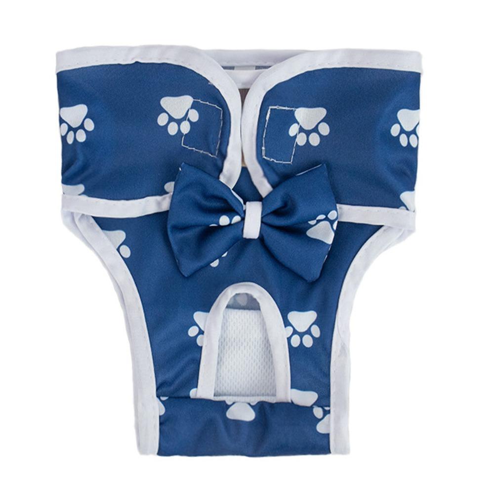 Washable Dog Sanitary Panties Adjustable Dogs Menstruation Pants Practical Dogs Diaper  Indoor Wear S синий