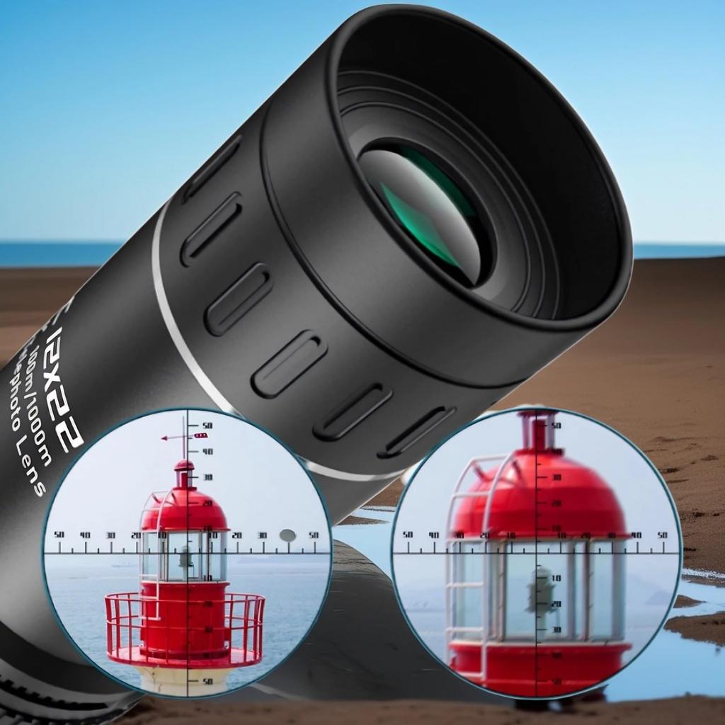 Low-Light Night Binocular For Adults, 12x22 Monocular With , Compact Binocular,and Stabilized Outdoor Rangefinder Binocular