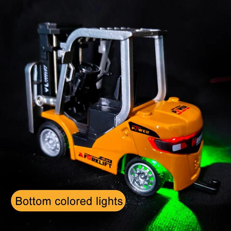 Mini RC Forklift 1/64 Alloy Desktop Remote Controlled Car Toy Engineering Vehicle App Control Cars Trucks Christmas Gifts Kids