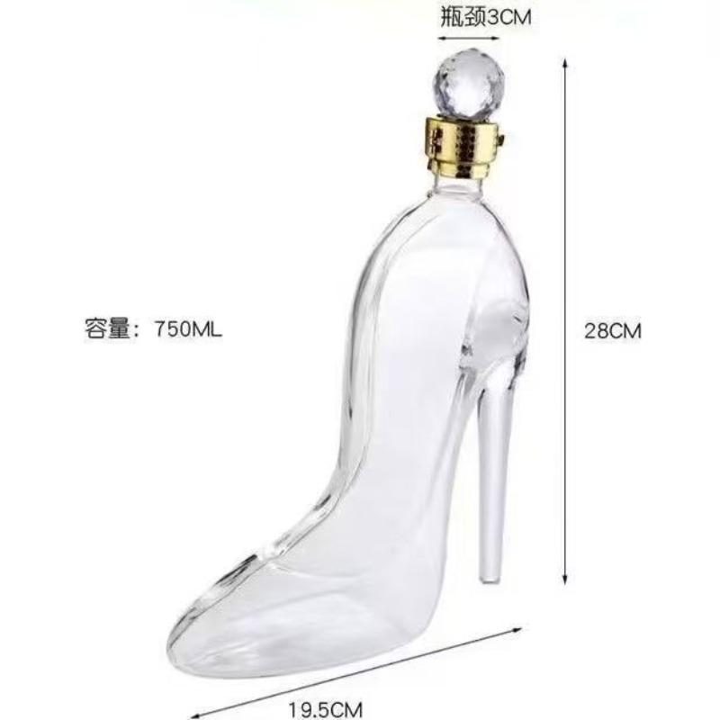 350ml 750ml High-Heels Shoes Shaped Whisky Decanter Glass Crystal Merlot Rum Vodka Wine Bottle Liquor Dispenser Bar Tools