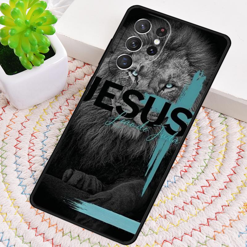 

Lion Face Cross - Animal Silicone Phone Case For Samsung Galaxy note 10 pro S26 S25 S24 S23 S22 S21 Plus S25Ultra Capa Cover Galaxy S23