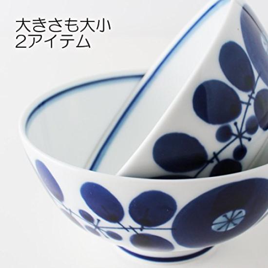 Hakusan Porcelain Tea Hasami Made in Japan Bowl, Large, Blue, Bloom, (approx.) 12×6cm, Ware,