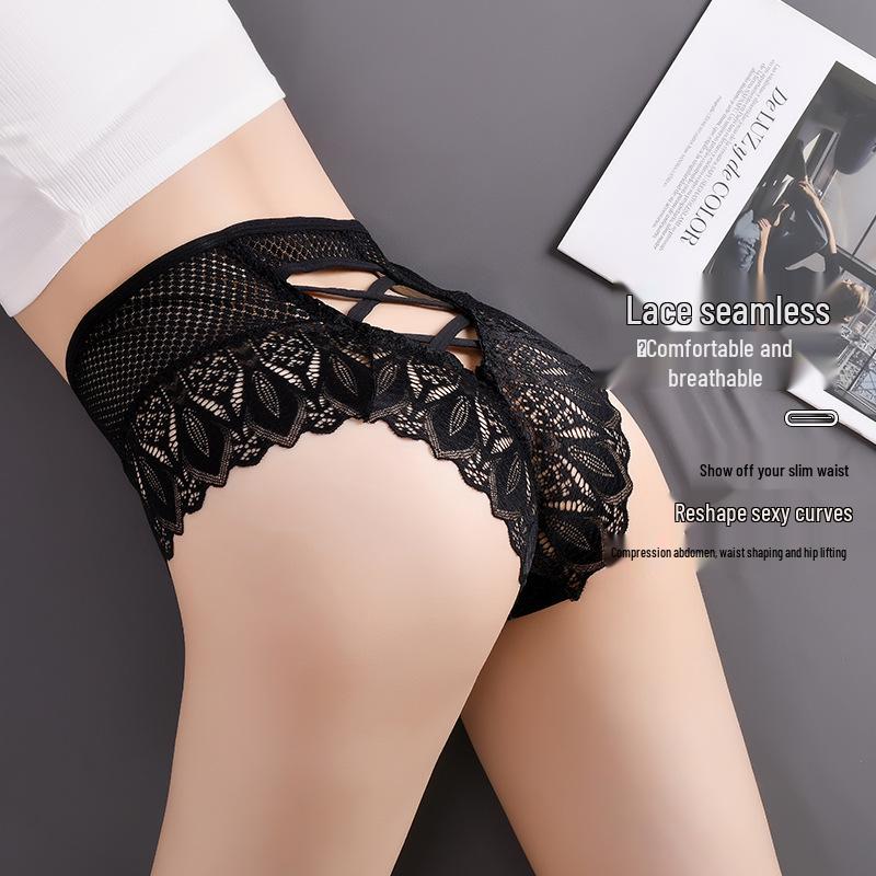 Yu Mei Mărimi Mari Dantelă Fără Cusături Talie Medie-Înaltă Respirabili Chiloți Triunghi