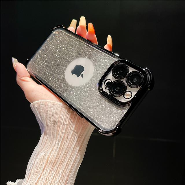 

Для iPhone 15 Pro Max Роскошная гальванизированная рамка Блестящий чехол для телефона с блестками Для iPhone 11 12 13 14 15 16 Plus Защитная крышка для объектива For iPhone 15 Plus