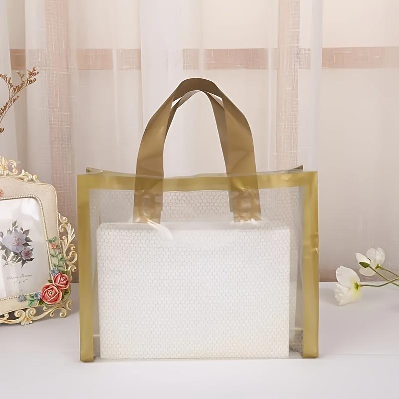 50pcs, Transparent Mesh Tote Bag 27*27*8cm, Holiday Gift Decor Supplies, Birthday Christmas Party Decoration, Mother's Day Gift Bags