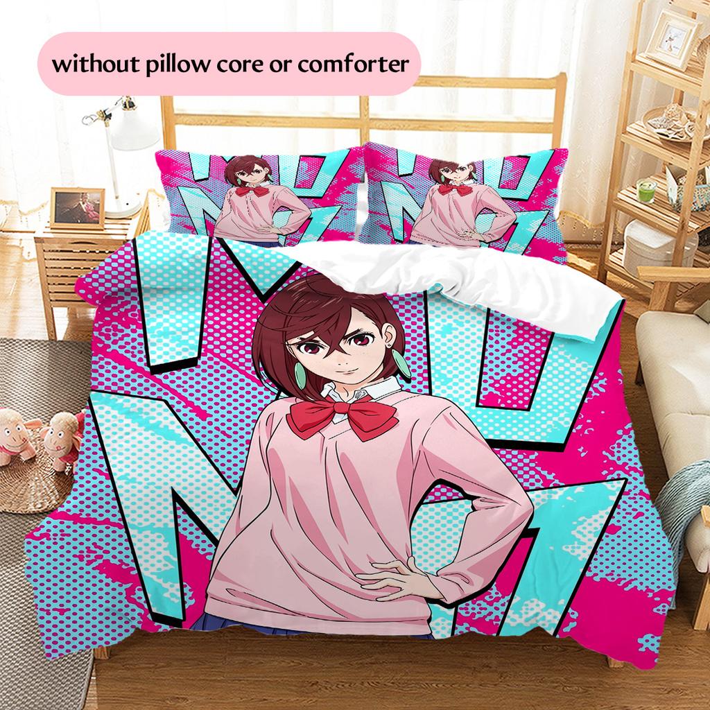 Momo  Pattern Bedding Quilt Set  Home Decoration  Gift (1 * duvet cover + 2 * pillowcase  without core)