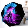 Vibrant Cyberpunk Warrior Folding Umbrella Travel Suitable for All Seasons Gift Umbrella Three Folds