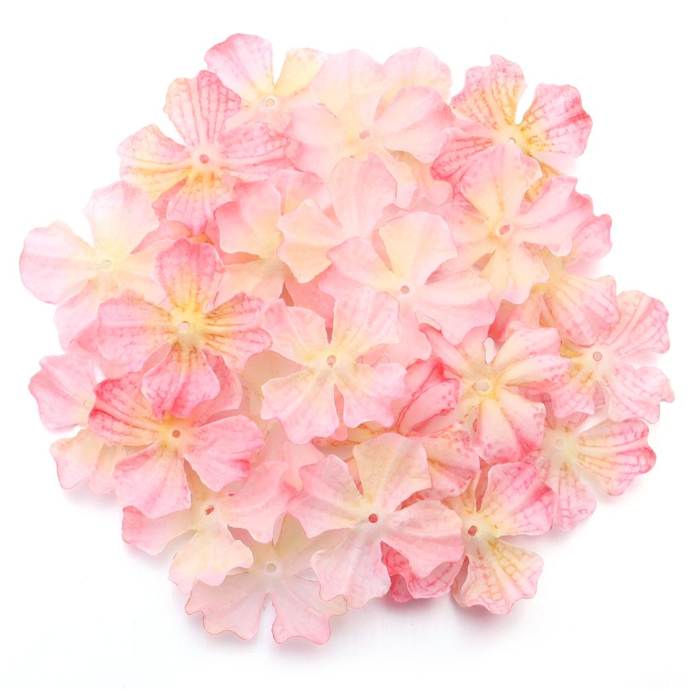 60Pcs Artificial Flower Head for Crafts Headwear Home Wedding Decoration Scrapbooking Clothing Sewing Fake Flowers Accessories