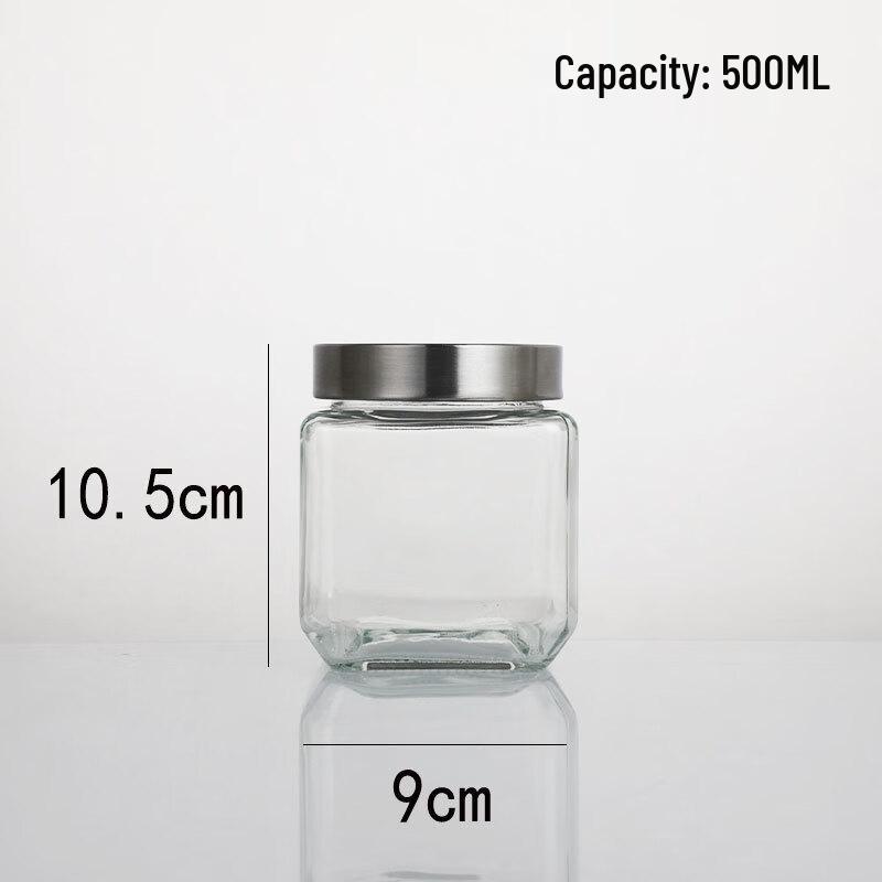 Zhi Shi Airtight Square Storage Jars, 1000ml, 4-Pack