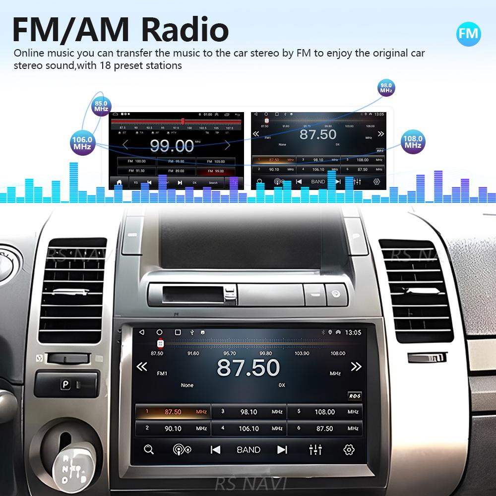 Android 16 for Toyota Prius 20 2002 - 2009 wifi+4G Carplay Car Radio GPS Navigation Multimedia Player Steering Wheel Control