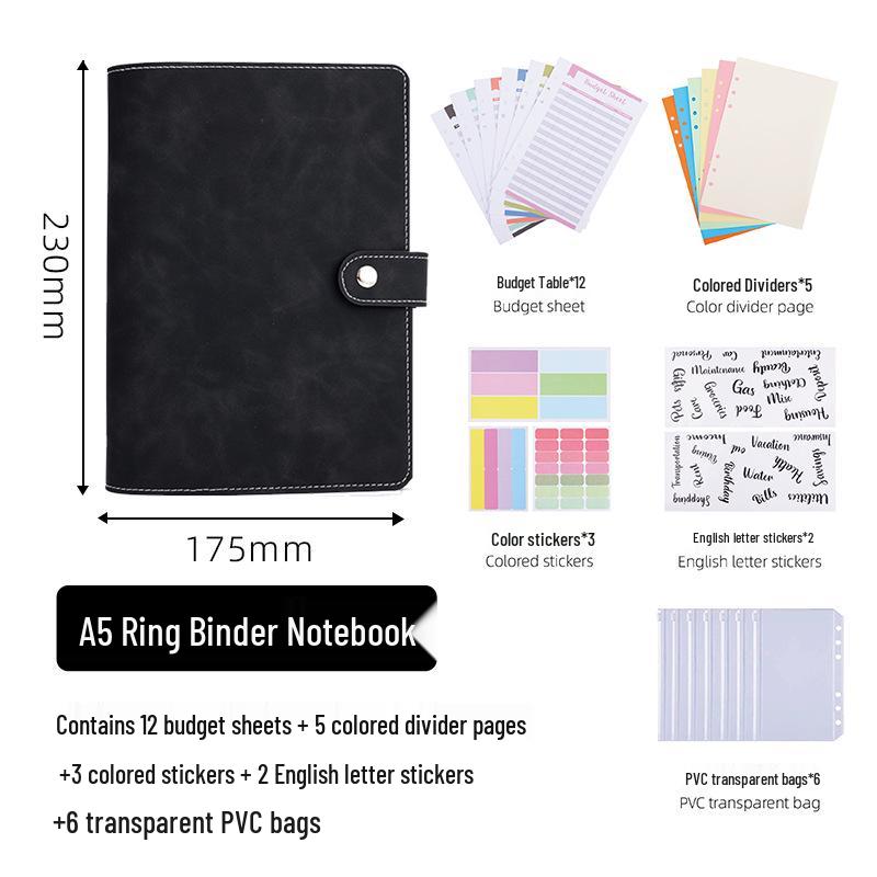 A6 Leather Buckle Loose-Leaf Notebook & A5 Multifunctional Planner with Custom Logo and Storage