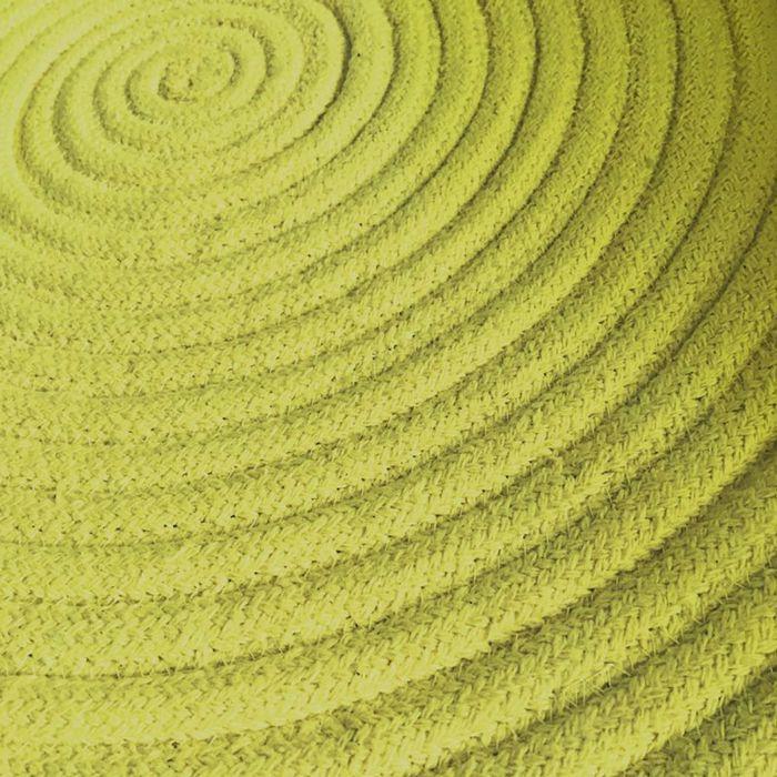 Reversible Cotton Rug, Anise Green Rope Effect, Diam.120