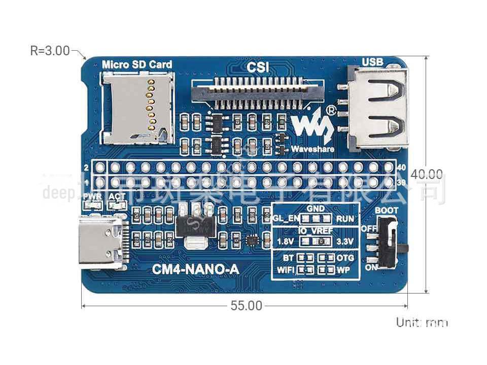 Raspberry Pi CM4/CM5 Ultra-Mini Basisplatine: Kompakte Erweiterung, passende CM4-Größe.