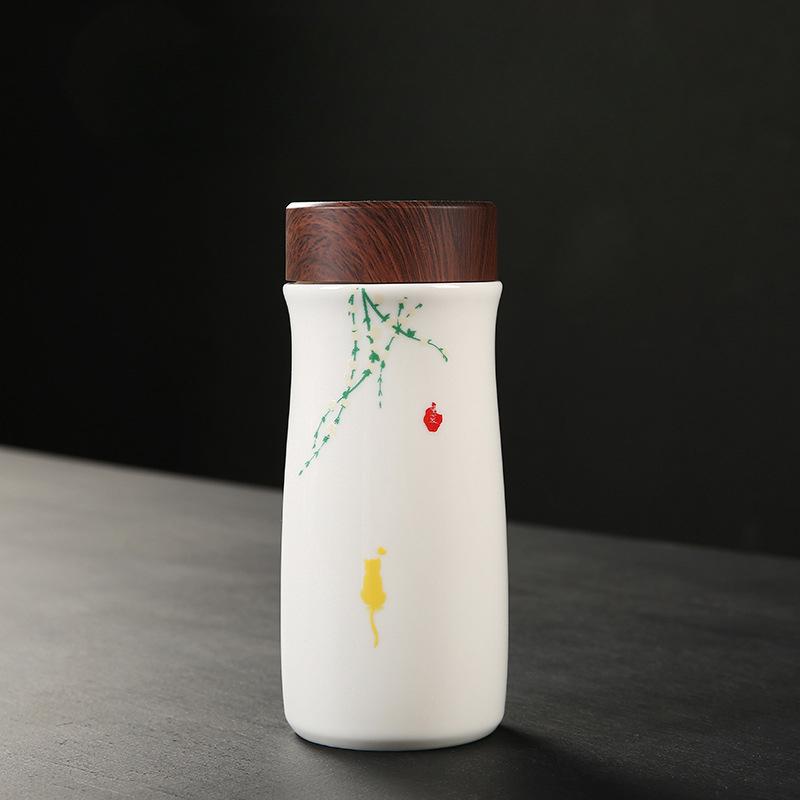 

Высококачественная керамическая термокружка с двойной синей и белой фарфоровой внутренней подкладкой, креативный подарок, сохраняющая тепло чайной чашки 300ml