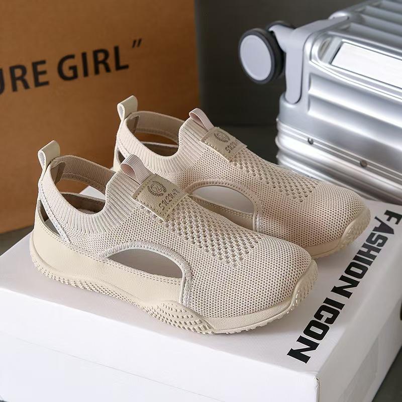 New women s shoes versatile flying woven shoes mesh breathable casual shoes children s comfortable women s shoes 40