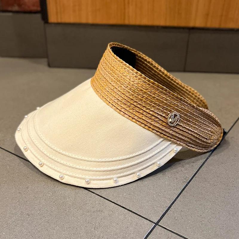 Summer Breathable Empty Top Hats For Women Girls Outdoor Adjustable Wide Brim Sun Caps Running Golf Sports Cap Holiday Beach Hat