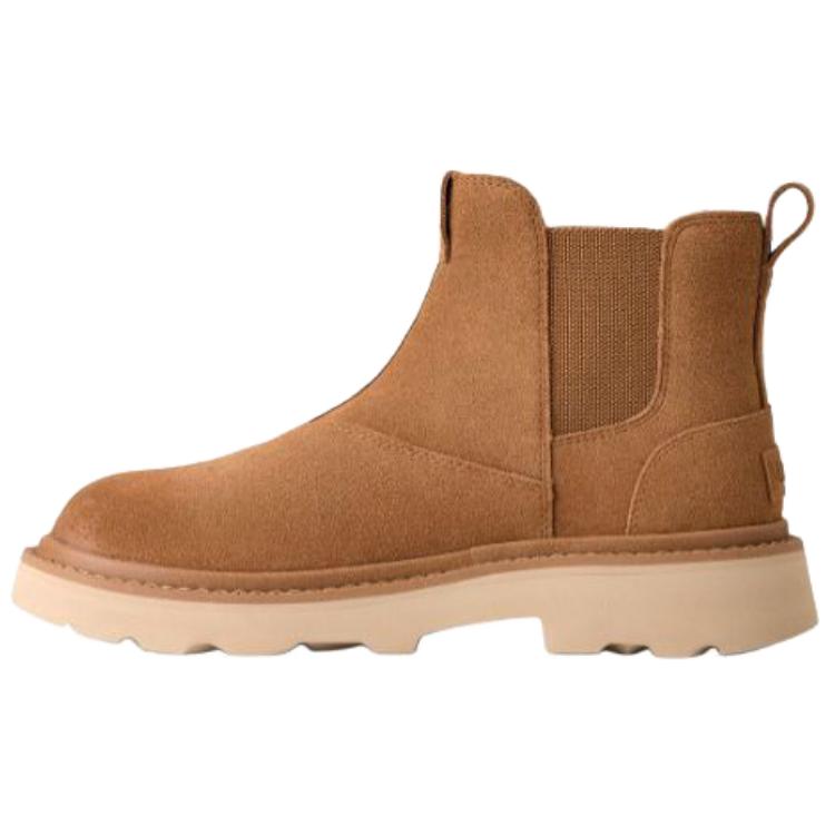 UGG Hybrid Leather Fashion Trend Short Chelsea Boots Men Boots Brown 1171372-CHE