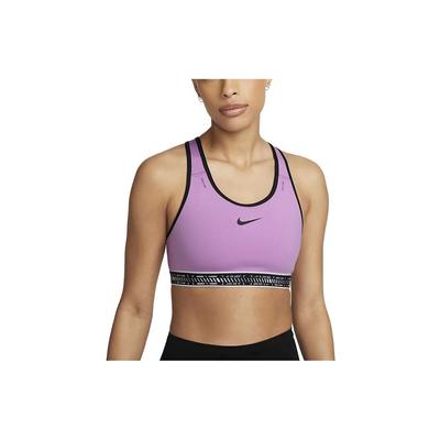 Swoosh On The Run Logo Color Block Medium Support Lightweight Pocket Sports Bra Women Underwear Purple Red DV9915-532