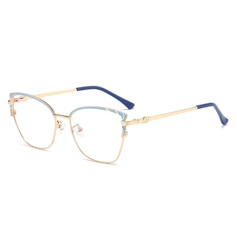 New Style Plain Women s Metal Cat Eye Optical Glasses Artistic Myopia Frame Fashionable Flat Lenses Eye Glasses Frames for Men