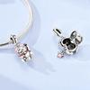 925 Silver Cute Kitten Lucky Cat Charm Can Be Opened Bead Pendant Fit Original Bracelet DIY Women Jewelry Gifts