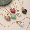 Collana con ciondolo amore colorato stile bohémien collana da donna bracciale alla moda placcato oro conservazione del colore