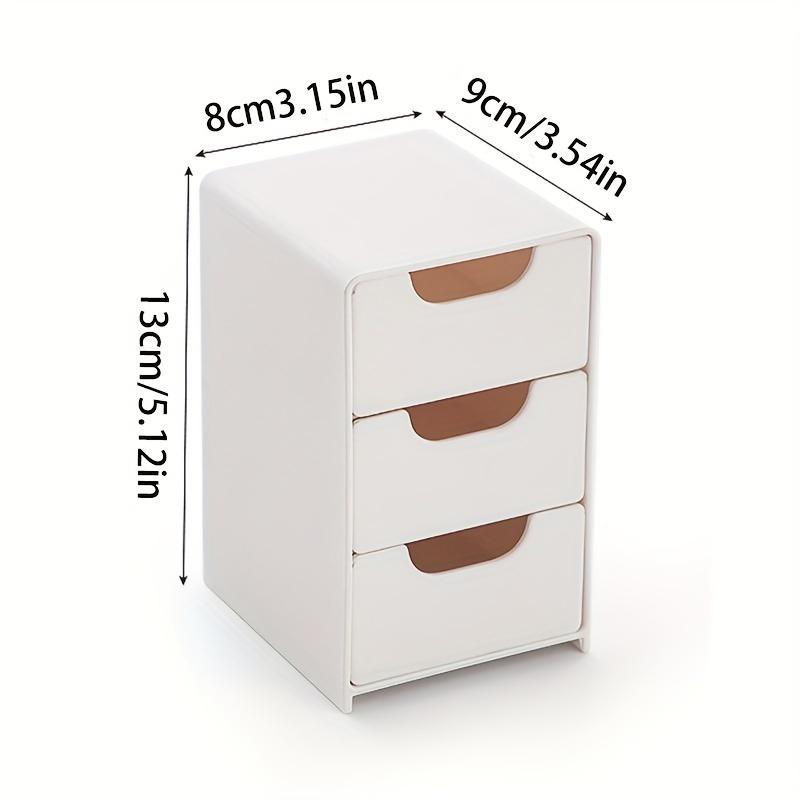 

Mini 3-layer sliding drawer storage box - Heavy-duty plastic storage box, stackable or nested design білий