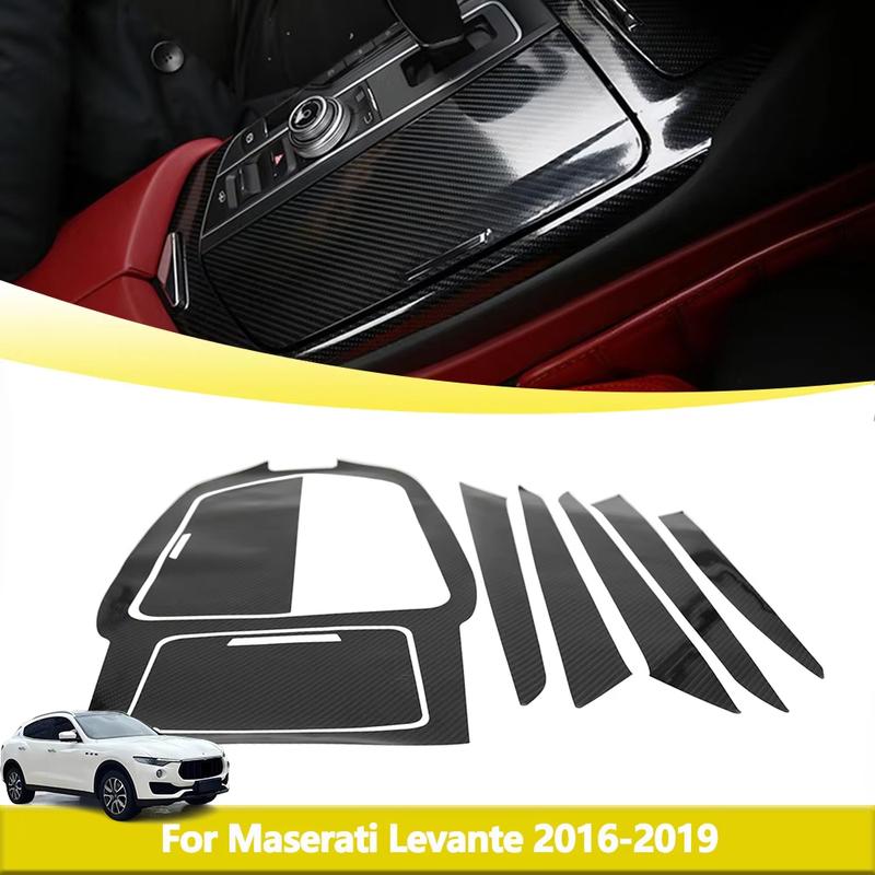 Center Console Gear Shift Panel Trim Dashboard Door Panel Decal for Maserati Levante 2016- Interior Stickers Accessories
