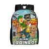 Italian Brainrot Backpack  Hiking Backpacks Male Kawaii School Bags Design Breathable Rucksack
