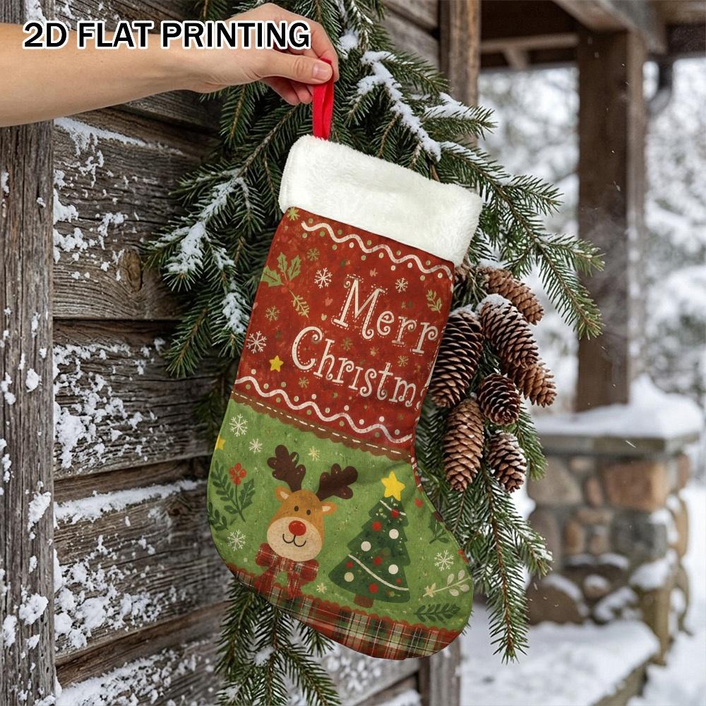 Christmas decoration fireplace hanging stocking 1pc 1pcs Reindeer & Christmas Stocking Decoration - Reindeer-T