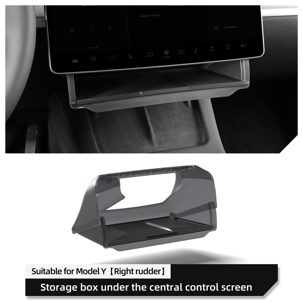LUCKEASY for Tesla Model Y 2024/Model 3 2021-2022 Under The Central Control Screen Car Storage Box Hidden Storage Case Tray