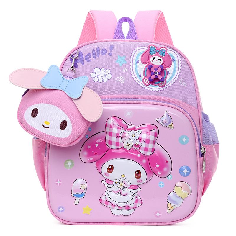 Cartoon Anime Boys And Girls Backpack Cute Printed Belt Small Bag Kindergarten School Bag Children'S Backpack