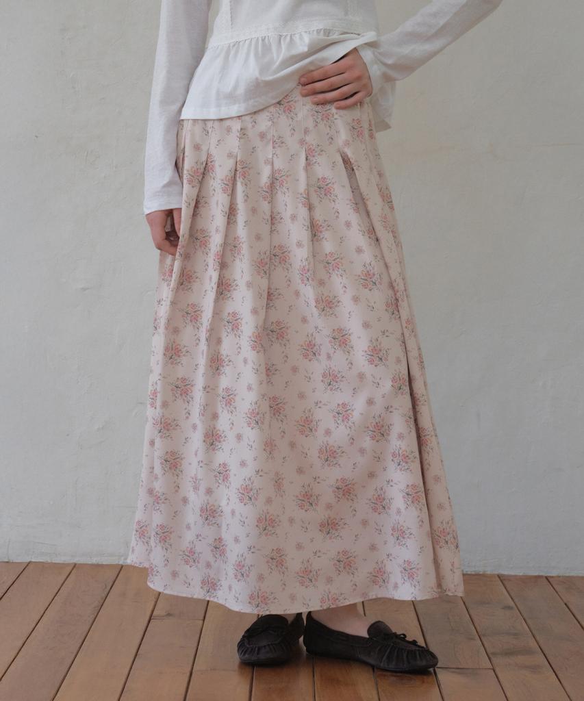 Aueonoseuteljia Vintage Bloom Pleats Skirt_Pink(O26Sk02)