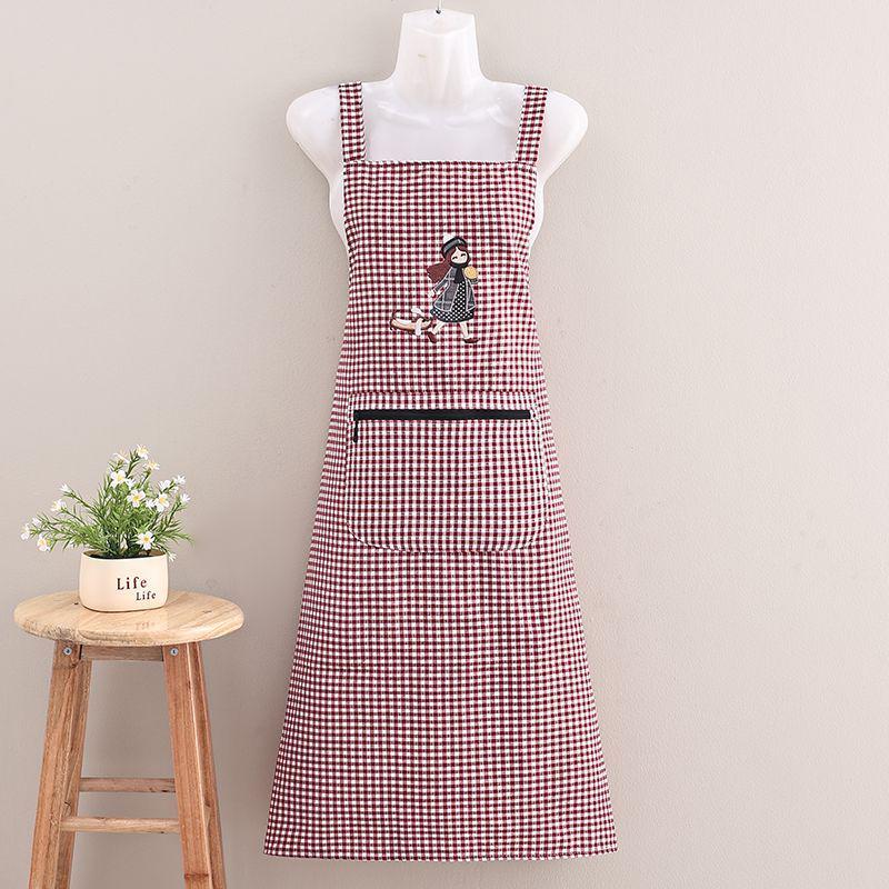 Breathable Cotton Kitchen Bib Apron: Anti-Stain Workwear for Home Cooking