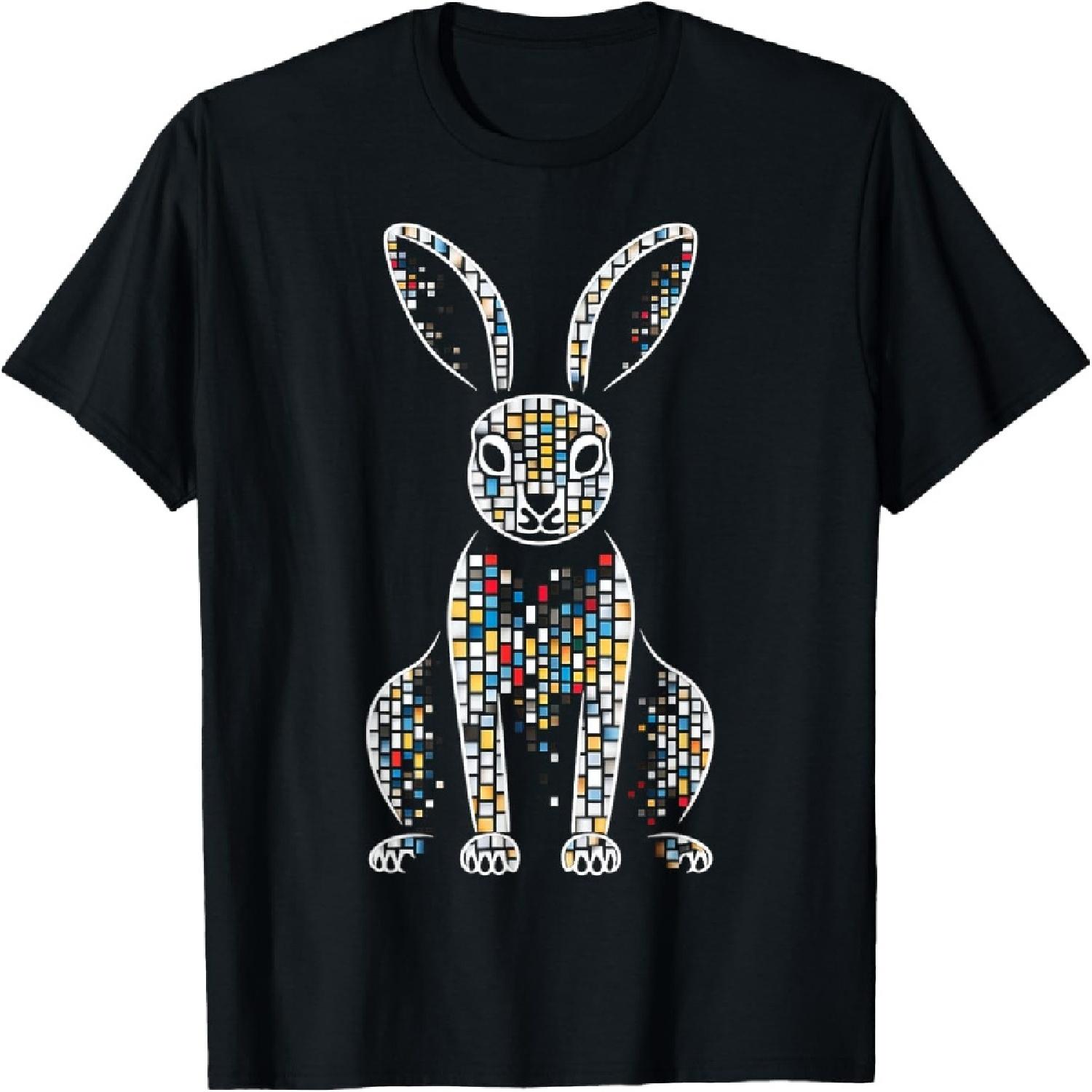 Rabbit Animal Motif Illustration Rabbit T-Shirt XXXXXL разноцветный
