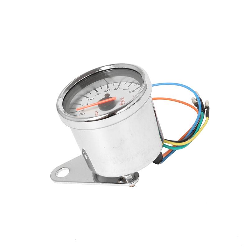 Retro Universal Motorcycle Tachometer LCD Signal Speedometer Odometer Gauge 13000RPM Chrome For Cafe Racer Harley Honda Yamaha