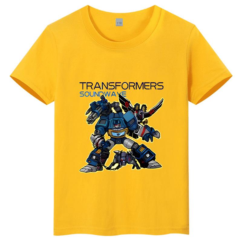 "Transformers Decepticons Cartoon Print Children's T-shirt Pure Cute Short-sleeved Comfortable Kids Short-sleeved T-shirt