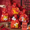 2026 Horse Year Cartoon Mascot Pony Knitted Gift Bag Handheld Candy Bag Knot Wrist Bag Cute Tote Bag Reusable Shopping Bags