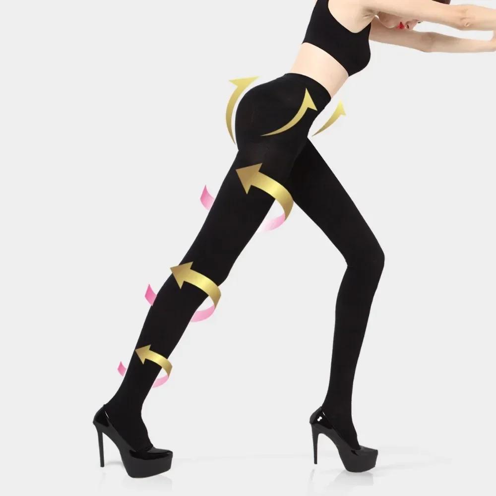Extra-large pressure compression pantyhose, 20-30 mmHg, above-knee length, support stockings, pressure tight pants