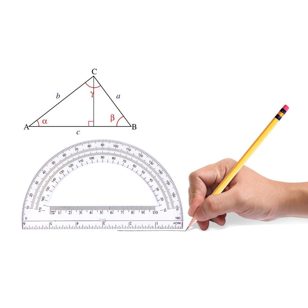 5Pcs Clear Plastic Protractor 180 Degrees Protractors 6Inch Protractors for School Office Geometry Drafting Drawing