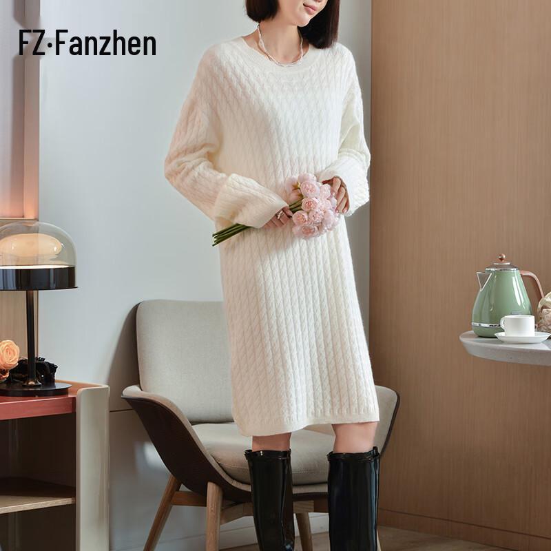 

Женское вязаное миди-платье из 100% шерсти One Size