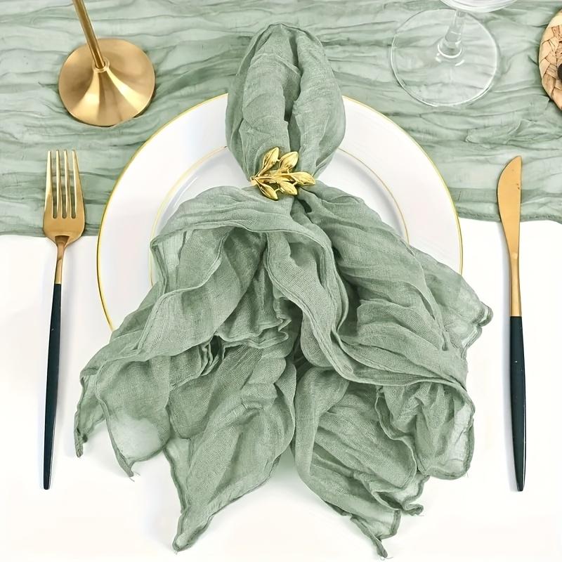 

A Set of 6 Solid Color Crinkle Fabric Napkins - 20X20 Inch Rectangular Woven Tablecloth, Suitable for Christmas, Holidays, And Wedding Decorations. 6pcs зелёный