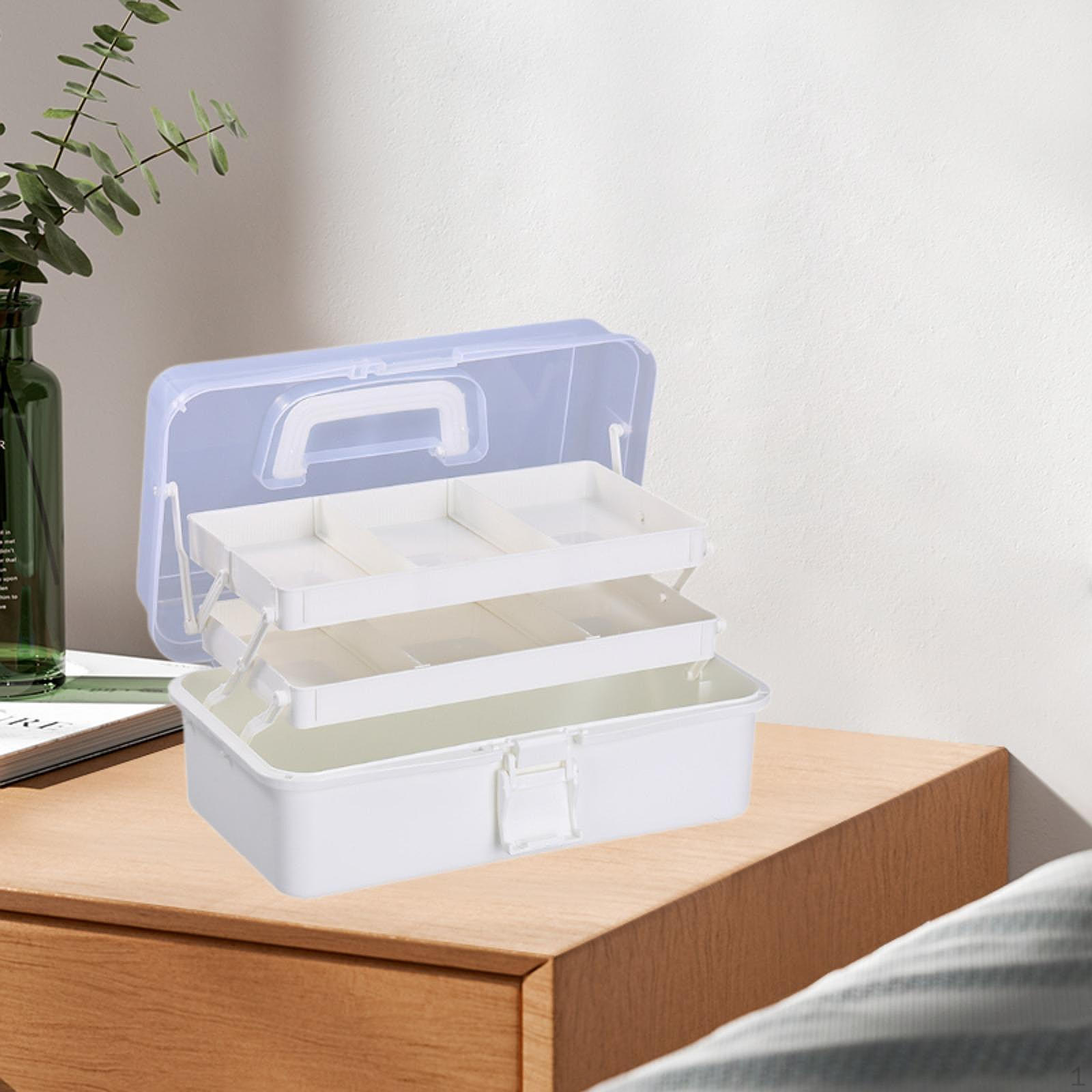3-слойный ящик для хранения органайзер для поделок аксессуары штабелируемый многофункциональный контейнер портативный набор белый 2090₽