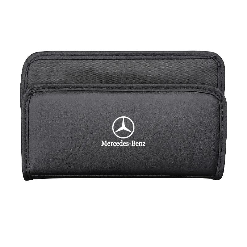 GLC GLB Car Leather Storage Bag Mobile Phone Charger Organizer For Mercedes Benz AMG W204 W205 W203 W211 W212 W213 W201 W210 W1