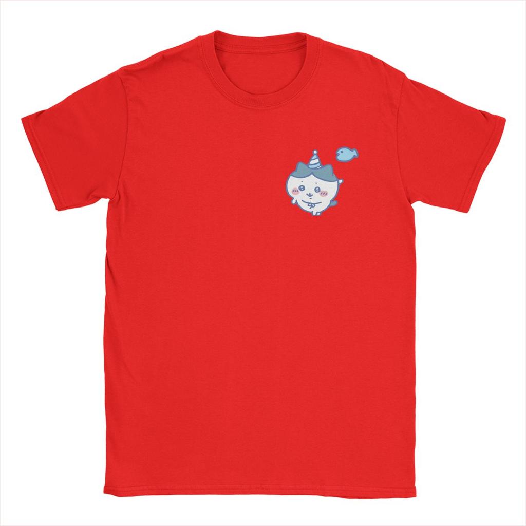 Men's T-Shirts Chiikawa Blue Casual Cotton Tee Shirt Short Sleeve T Shirts Crewneck Tops Unique