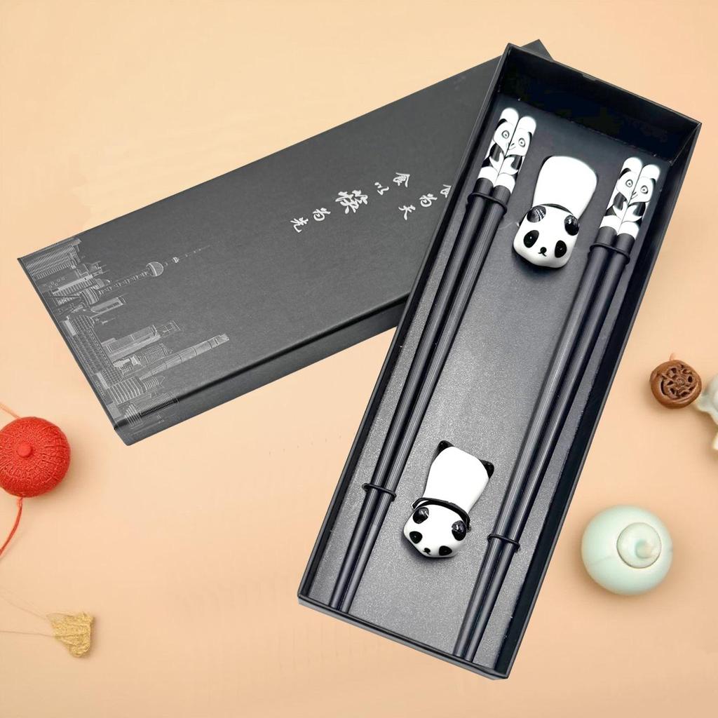 Chinese Style Wooden Chopsticks Gift Set - 2 Pairs for Travel Souvenir or Business Gift