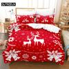 3D Christmas Quilt Cover Bedding Set Duvet Comforter Pillow Case Bed Linens Twin Queen King Double Full Single 3PCS 2PCS Bedroom