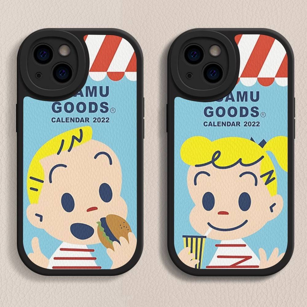 Kawaii O-OSAMU-G-GOODS Cute Phone Case For IPhone 16 15 14 13 12 11 Pro Max Plus Soft Leather Cover