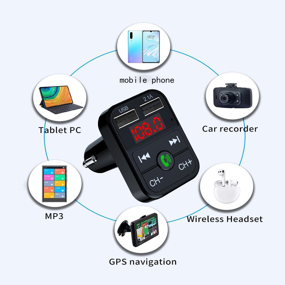 Car Charger FM Transmitter Bluetooth Audio Dual USB Car MP3 Player Autoradio Handsfree Charger Fast Charger Car Accessories