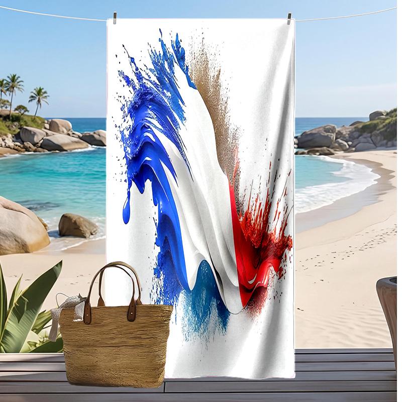 France National Football Team Printed Beach Towel Quick Dry Soft TowelPortable Large Rectangular Beach Blanket for Travel Swimming Pool